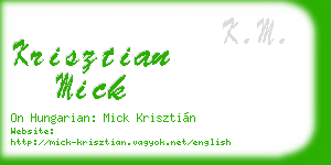 krisztian mick business card
